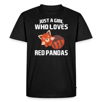 Red Panda Girl Cadeau Pandas Rouges - T-shirt Premium bio Homme - noir - Devant - Nico (187cm)