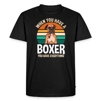 Boxer Boxer Cadeau - T-shirt Premium bio Homme - noir - Devant - Nico (187cm)