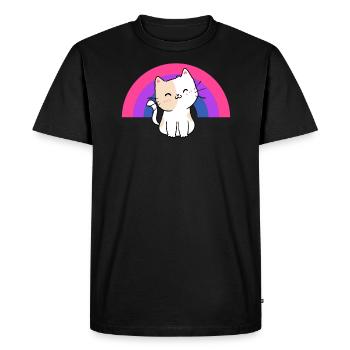 Chat bisexuel Fierté bisexuelle Cadeau de chat - T-shirt Premium bio Homme - noir - Devant - Nico (187cm)