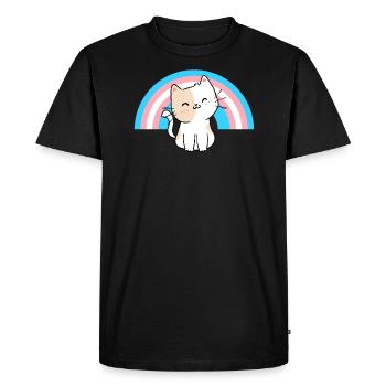 Chat transgenre Fierté transgenre Cadeau de chat - T-shirt Premium bio Homme - noir - Devant - Nico (187cm)