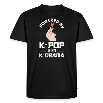 K-Pop & K-Drama K-Pop & K-Drama Coréen - T-shirt Premium bio Homme - noir - Devant - Nico (187cm)