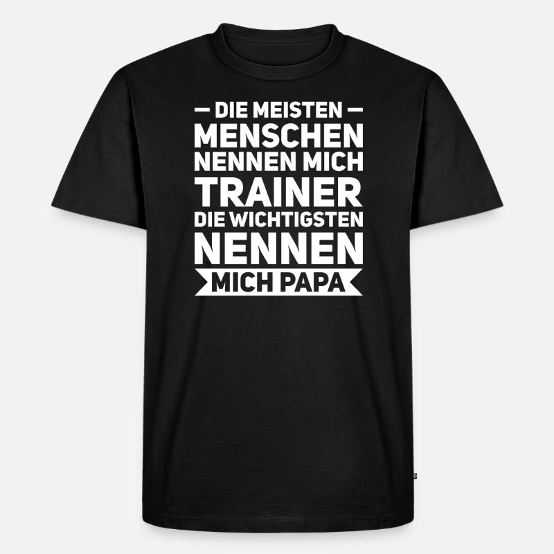 Trainer Papa Co-Trainer Geschenk - Männer Premium Bio T-Shirt - Schwarz