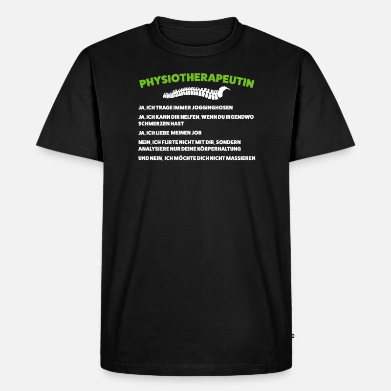 Physio Physiotherapeutin Praxis Geschenk - Männer Premium Bio T-Shirt - Schwarz