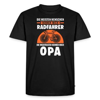Fahrrad Radfahrer Opa Fahrradfahrer Geschenk - Männer Premium Bio T-Shirt - Schwarz - Vorne - Nico (187cm)