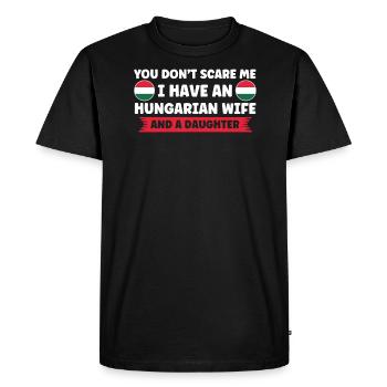 Hongrie Drapeau hongrois Racines hongroises - T-shirt Premium bio Homme - noir - Devant - Nico (187cm)