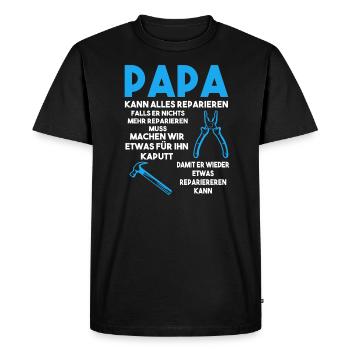 Papa Handwerker Reparieren Geschenk - Männer Premium Bio T-Shirt - Schwarz - Vorne - Nico (187cm)