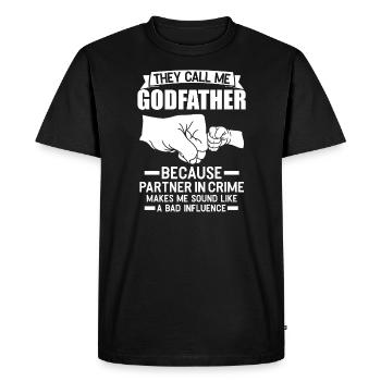 Sponsor Godfather Family Gift - Men's Premium Organic T-Shirt - black - Front - Nico (187cm)
