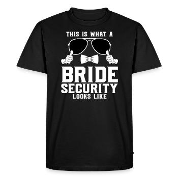 Safety of the Bride Wedding Bridal Gift - Men's Premium Organic T-Shirt - black - Front - Nico (187cm)