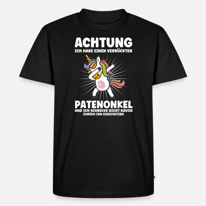Patenkind Patenonkel Taufpate Geschenk - Männer Premium Bio T-Shirt - Schwarz