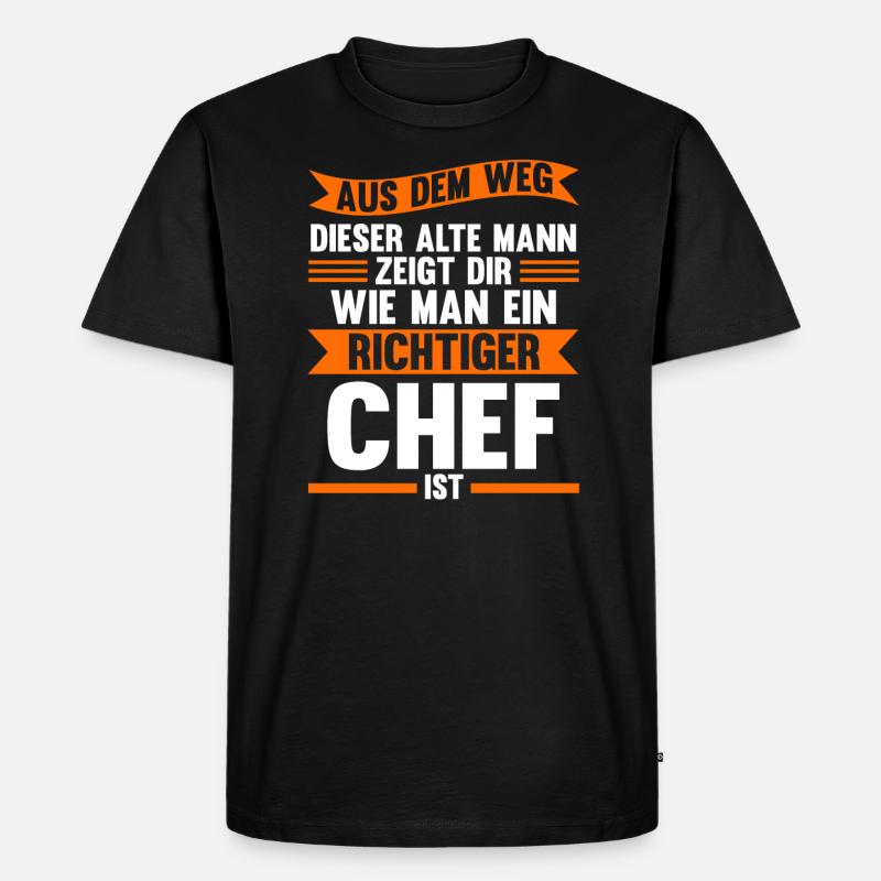 Chef Leiter Direktor Geschenk - Männer Premium Bio T-Shirt - Schwarz