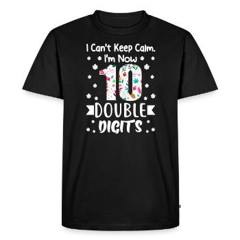 10ème anniversaire 10 ans anniversaire de fille - T-shirt Premium bio Homme - noir - Devant - Nico (187cm)