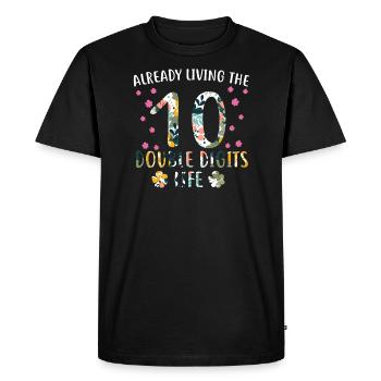10ème anniversaire 10 ans anniversaire de fille - T-shirt Premium bio Homme - noir - Devant - Nico (187cm)