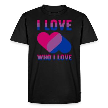 Cadeau LGBT bisexuel Rainbow Flag - T-shirt Premium bio Homme - noir - Devant - Nico (187cm)