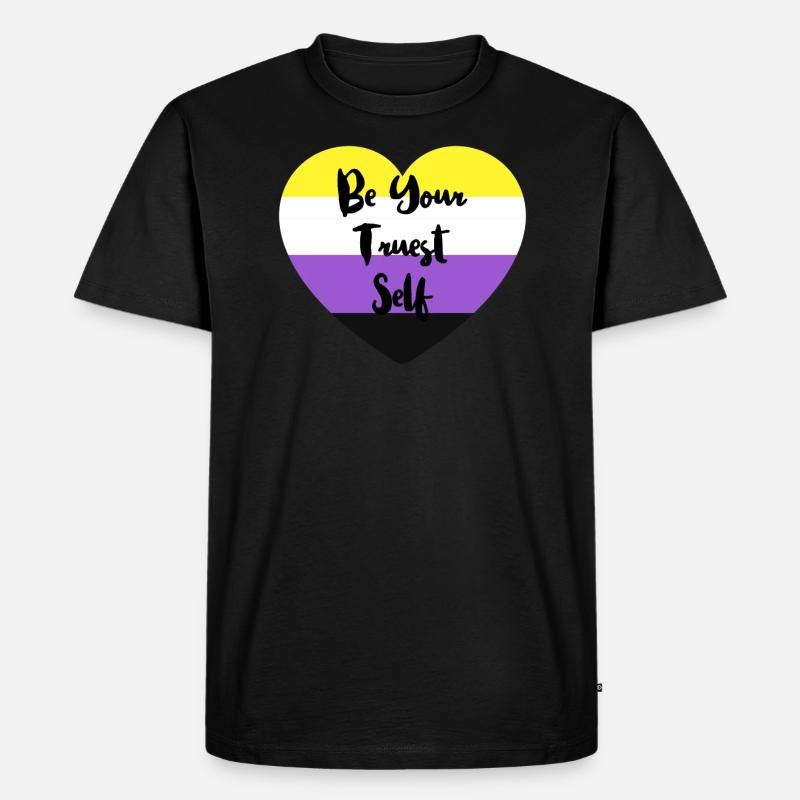 Non-binary non-binary flag LGBTQ gift - Men's Premium Organic T-Shirt - black