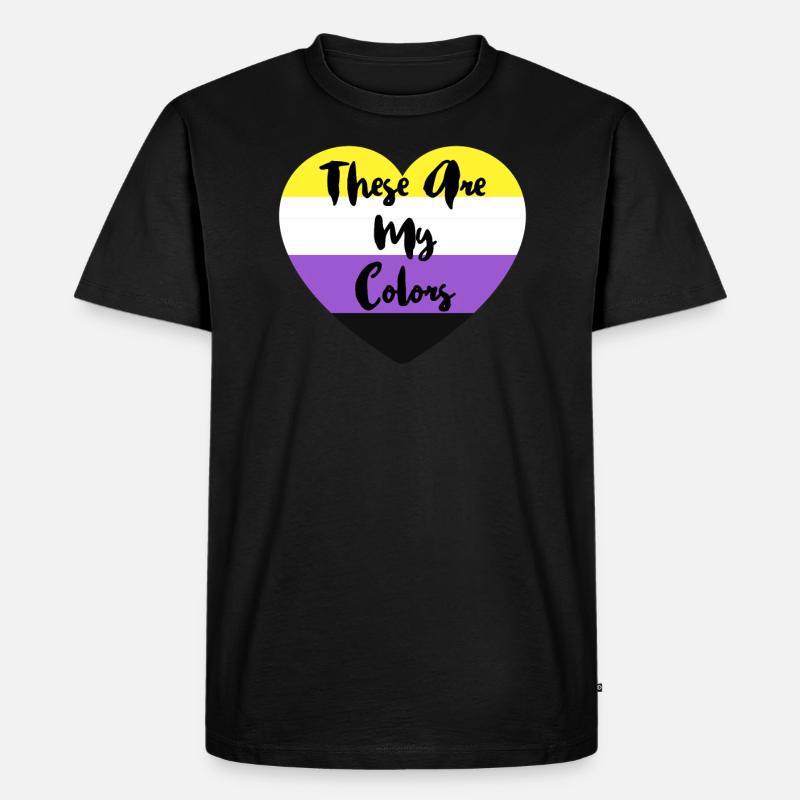 Non-binary non-binary flag LGBTQ gift - Men's Premium Organic T-Shirt - black