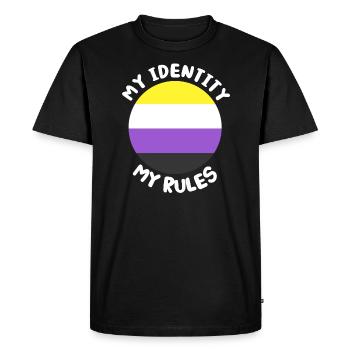 Cadeau LGBTQ non binaire non binaire drapeau non binaire - T-shirt Premium bio Homme - noir - Devant - Nico (187cm)