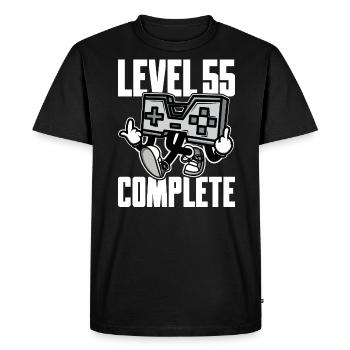 Niveau 55 Cadeau d’anniversaire complet 55 ans - T-shirt Premium bio Homme - noir - Devant - Nico (187cm)