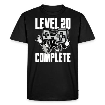 Level 20 Complete Birthday Gift 20 Years - Men's Premium Organic T-Shirt - black - Front - Nico (187cm)
