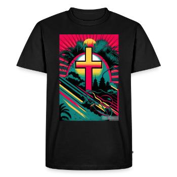 Easter Christianity Gift - Men's Premium Organic T-Shirt - black - Front - Nico (187cm)