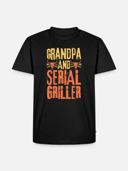 Grandpa and Serial Griller - Men's Premium Organic T-Shirt - black