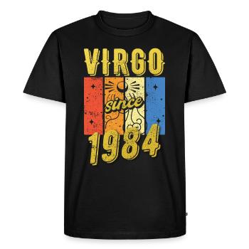 Vierge 1984 Cadeau d’anniversaire du zodiaque - T-shirt Premium bio Homme - noir - Devant - Nico (187cm)