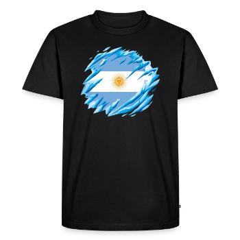 Drapeau de l’Argentine Amérique du Sud Drapeau de l’Argentine - T-shirt Premium bio Homme - noir - Devant - Nico (187cm)