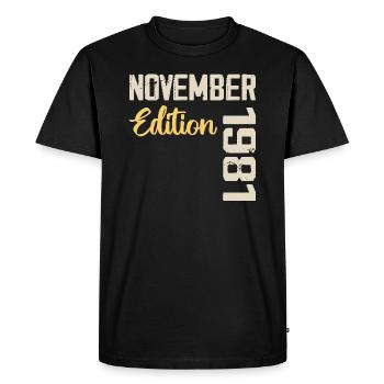 Né en novembre 1981 - Edition 1981 - T-shirt Premium bio Homme - noir - Devant - Nico (187cm)
