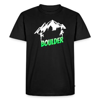 Escalade de bloc en montagne - T-shirt Premium bio Homme - noir - Devant - Nico (187cm)