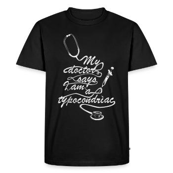 typocondriac - Men's Premium Organic T-Shirt - black - Front - Nico (187cm)
