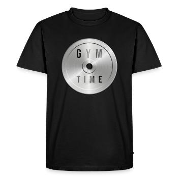 Haltères haltères - T-shirt Premium bio Homme - noir - Devant - Nico (187cm)