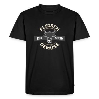 Viande légumes boeuf steak alimentaire carnivore dessin animé - T-shirt Premium bio Homme - noir - Devant - Nico (187cm)