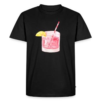 Gin boire de la paille de limonade - T-shirt Premium bio Homme - noir - Devant - Nico (187cm)