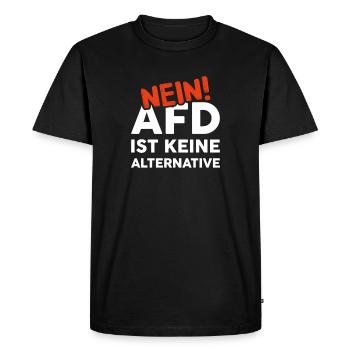 against AfD - Men's Premium Organic T-Shirt - black - Front - Nico (187cm)