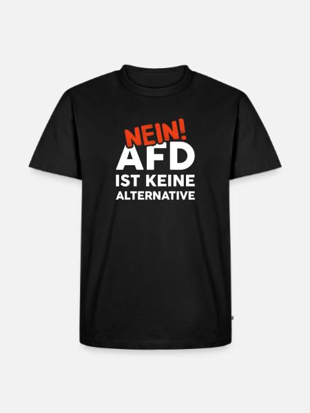 gegen AfD - Männer Premium Bio T-Shirt - Schwarz