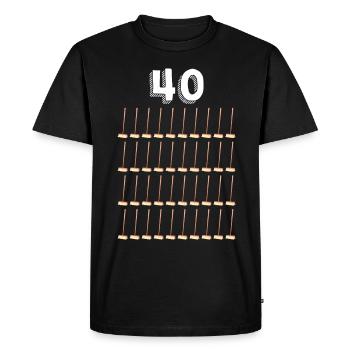 40 Balais Cadeau D'Anniversaire Humour - T-shirt Premium bio Homme - noir - Devant - Nico (187cm)