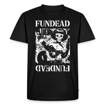 Pin-up sexy fille avec crâne - T-shirt Premium bio Homme - noir - Devant - Nico (187cm)
