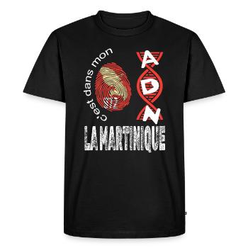 Idee cadeau La Martinique 972 c'est dans mon ADN - T-shirt Premium bio Homme - noir - Devant - Nico (187cm)