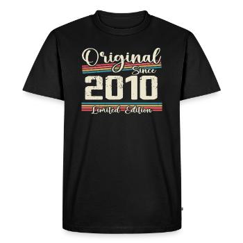 2010 Cadeau D’anniversaire Rétro Vintage 2010 - T-shirt Premium bio Homme - noir - Devant - Nico (187cm)