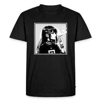 Anime Manga Waifu Japan - Men's Premium Organic T-Shirt - black - Front - Nico (187cm)