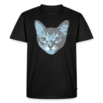 cat face - T-shirt Premium bio Homme - noir - Devant - Nico (187cm)