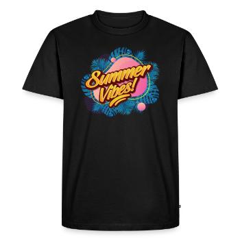 Ambiance estivale Ambiance Été - T-shirt Premium bio Homme - noir - Devant - Nico (187cm)