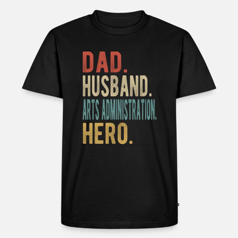Kunstverwaltung Vater Ehemann Held - Männer Premium Bio T-Shirt - Schwarz