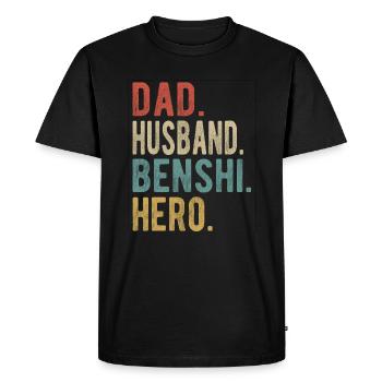Benshi Papa Mari Héros - T-shirt Premium bio Homme - noir - Devant - Nico (187cm)