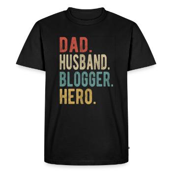 Blogueur Papa Mari Héros - T-shirt Premium bio Homme - noir - Devant - Nico (187cm)