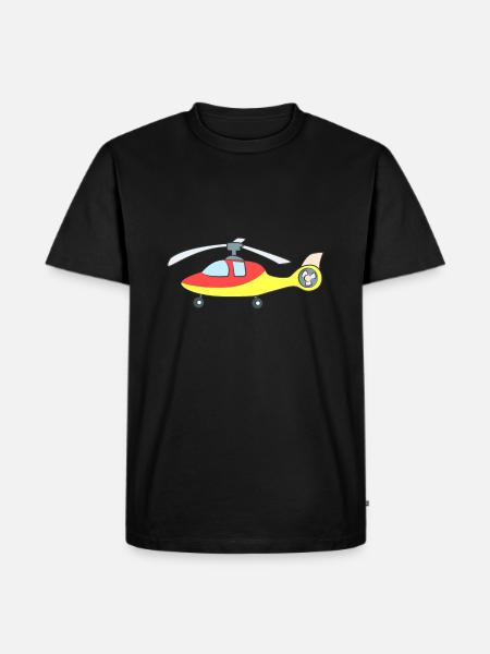 Cartoon Helicopter - Men's Premium Organic T-Shirt - black