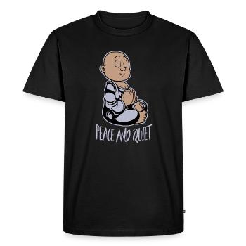 Calme et paix Moench - T-shirt Premium bio Homme - noir - Devant - Nico (187cm)