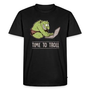 Time to the Aergern Troll - Men's Premium Organic T-Shirt - black - Front - Nico (187cm)