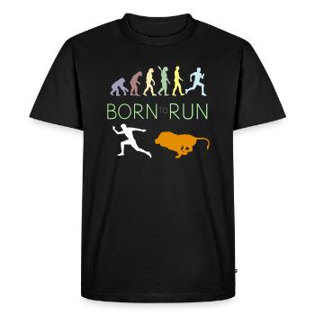Born to run EVOLUTION - Men's Premium Organic T-Shirt - black - Front - Nico (187cm)