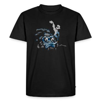 Gorille avec cigarette - T-shirt Premium bio Homme - noir - Devant - Nico (187cm)