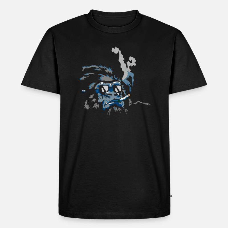 Gorilla mit Zigarette - Männer Premium Bio T-Shirt - Schwarz